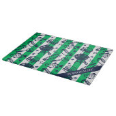 Preppy Dad Grilling Pattern – BBQ Doodles (Stripe) Snijplank (Hoek)