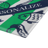 Preppy Dad Grilling Pattern – BBQ Doodles (Stripe) Snijplank (Hoek)