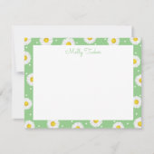 Preppy Daisies Lente Bloemen Waterverf Groen Notitiekaartje (Voorkant)
