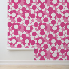 Preppy Daisy Allover Bloom – Heet Roze & Roze Behang