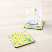 Preppy Daisy Bloom – Geel & Limoen Monogram Bier Onderzetter (Rechterzijde)