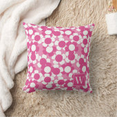 Preppy Daisy Bloom – Heet Roze & Roze Monogram Kussen (Deken)