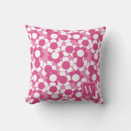 Preppy Daisy Bloom – Heet Roze & Roze Monogram Kussen