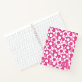Preppy Daisy Bloom – Heet Roze & Roze Monogram Notitieboek (Binnen)