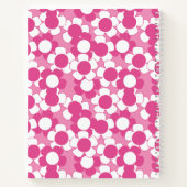 Preppy Daisy Bloom – Heet Roze & Roze Monogram Notitieboek (Achterkant)