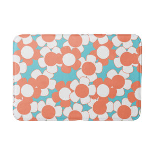 Preppy Daisy Bloom – Koraal & Turkoois Badmat