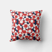 Preppy Daisy Bloom – Rode Witte & Marineblauwe Mon Kussen (Achterkant)