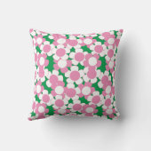 Preppy Daisy Bloom – Roze & Groene Monogram Kussen (Achterkant)