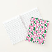 Preppy Daisy Bloom – Roze & Groene Monogram Notitieboek (Binnen)