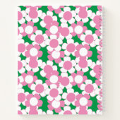 Preppy Daisy Bloom – Roze & Groene Monogram Notitieboek (Achterkant)