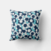 Preppy Daisy Bloom – Turquoise & Navy Monogram Kussen (Achterkant)