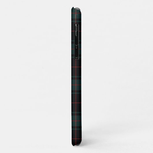 Preppy Dark Green Tartan Pset Name Phone Case (Achterkant/links)