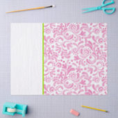 Preppy Decorative Pink White Waterverf Green Gift Tissuepapier (Craft)