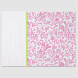 Preppy Decorative Pink White Waterverf Green Gift Tissuepapier