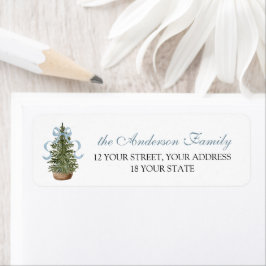 Preppy Dennenaamsticker Kerst met Retouradres Etiket