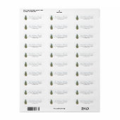 Preppy Dennenaamsticker Kerst met Retouradres Etiket (Full Sheet)