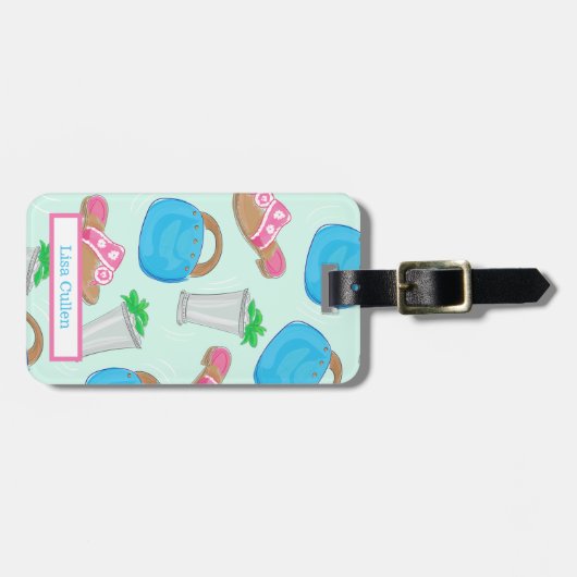 Preppy Derby Bermuda Bag Sandalen Mint Julep Bagagelabel (Voorkant horizontaal)