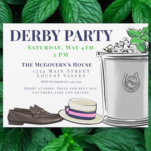 Preppy Derby Party Mode Mint Julep Kaart
