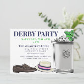 Preppy Derby Party Mode Mint Julep Kaart (Staand voorkant)