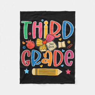 Preppy derde klas terug naar school 3e klas leraar fleece deken