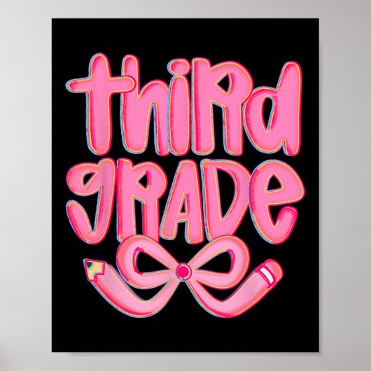 Preppy Derde Klas Terug Naar School Coquette Strik Poster (Voorkant)
