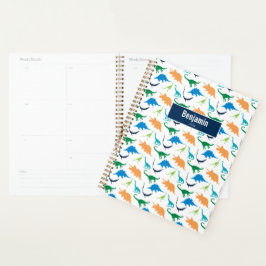 Preppy Dinosaur Boy Personalized School Calendar Planner