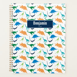 Preppy Dinosaur Boy Personalized School Calendar Planner