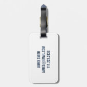 Preppy Dinosaur personalize Silhouette Boy Bagagelabel (Achterkant verticaal)