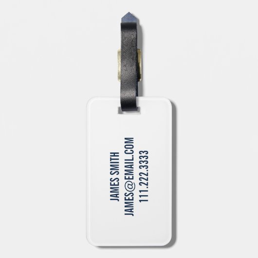 Preppy Dinosaur personalize Silhouette Boy Bagagelabel (Achterkant verticaal)