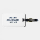 Preppy Dinosaur personalize Silhouette Boy Bagagelabel (Achterkant horizontaal)