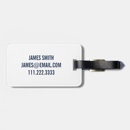 Preppy Dinosaur personalize Silhouette Boy Bagagelabel (Achterkant horizontaal)