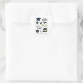 Preppy diploma sticker vel /Navy & Goud (Tas)