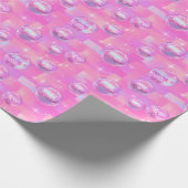 Preppy Disco Ball Wrapping Paper Cadeaupapier (Hoek)