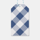 Preppy Donkerblauw Bow Boxwood Topiary Baby shower Cadeaulabel (Achterkant)