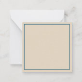 Preppy Donkerblauw en Crème Streep Monogram Notitiekaartje (Achterkant)