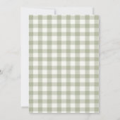 Preppy Doodle Lijstje Groene Gingham Strik Baby Sh Kaart (Achterkant)
