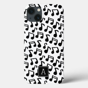Preppy Doodle Muzieknoten Monogram Gepersonaliseer iPhone 13 Hoesje