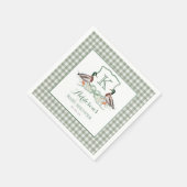 Preppy Duck Gingham Crest Baby shower uitnodiging Servet (Hoek)