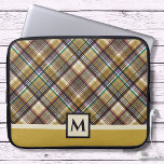 Preppy Earth Tones Pset Laptop Sleeve<br><div class="desc">Deze laptop met een sportief patroon zal een van uw favorieten voor hem of haar zijn. Creëer in twee toonpatronen van hoofdzakelijk bruine en gouden kleurstoffen. Pas gewoon de monogram aan in de eenvoudige Zazzle redacteur.</div>