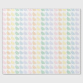 Preppy Easter Bunny Gingham Pastel Cadeaupapier (Vlak)