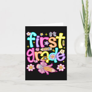 Preppy eerste klas terug naar school 1e klas meisj kaart