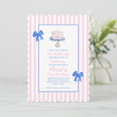 Preppy Eerste Verjaardag Chinoiserie Ruffle Cake B Kaart (Staand voorkant)