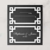 Preppy Elegan Wit Grieks Sleutel Escort Kaarten Plaatskaartje (Buitenkant ongevouwen)