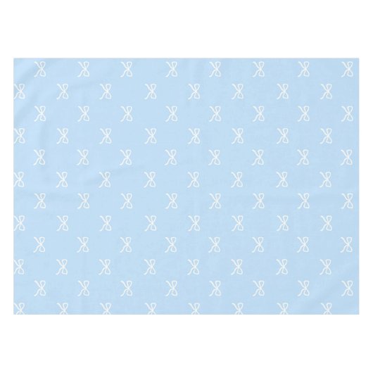 Preppy Elegant Blue Bow Pattern Spring & Summer Tafelkleed (Voorkant (Horizontaal))
