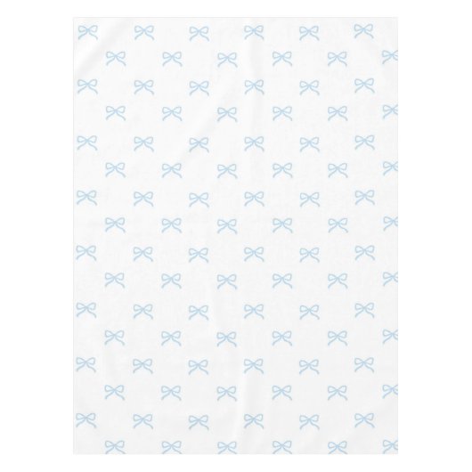 Preppy Elegant Blue Bow Pattern Spring & Summer Tafelkleed (Voorkant)