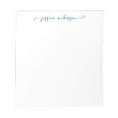 Preppy Elegant Navy Blue Feminine Girly Script Notitieblok (Voorkant)