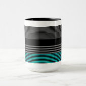 Preppy en verse Blauwgroen strepen met naam Mok (Midden)