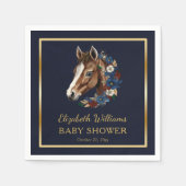 Preppy Equestrian Foal Floral Baby shower Servet (Voorkant)