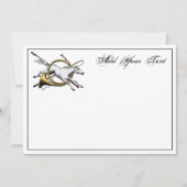 Preppy Equestrian Horse Jumping Horn Note Card Col Notitiekaartje (Voorkant)