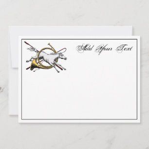 Preppy Equestrian Horse Jumping Horn Note Card Col Notitiekaartje